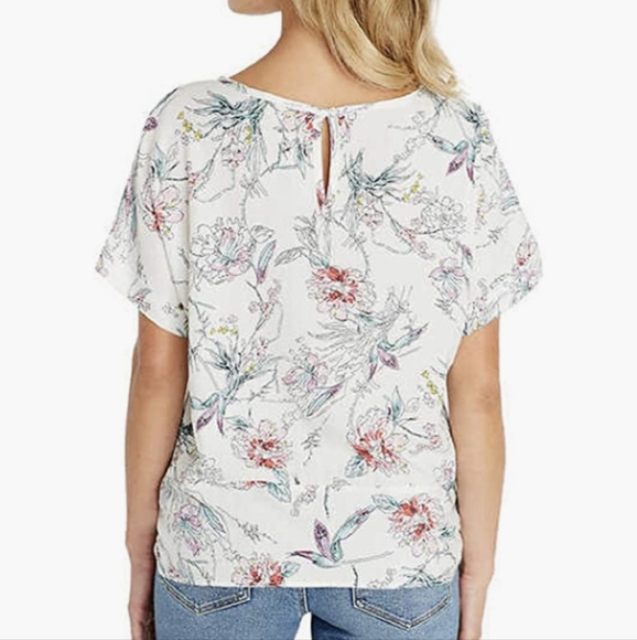 Buffalo David Britton Size Medium Textured Floral Tie Tie Waist Top - Picture 2 of 9